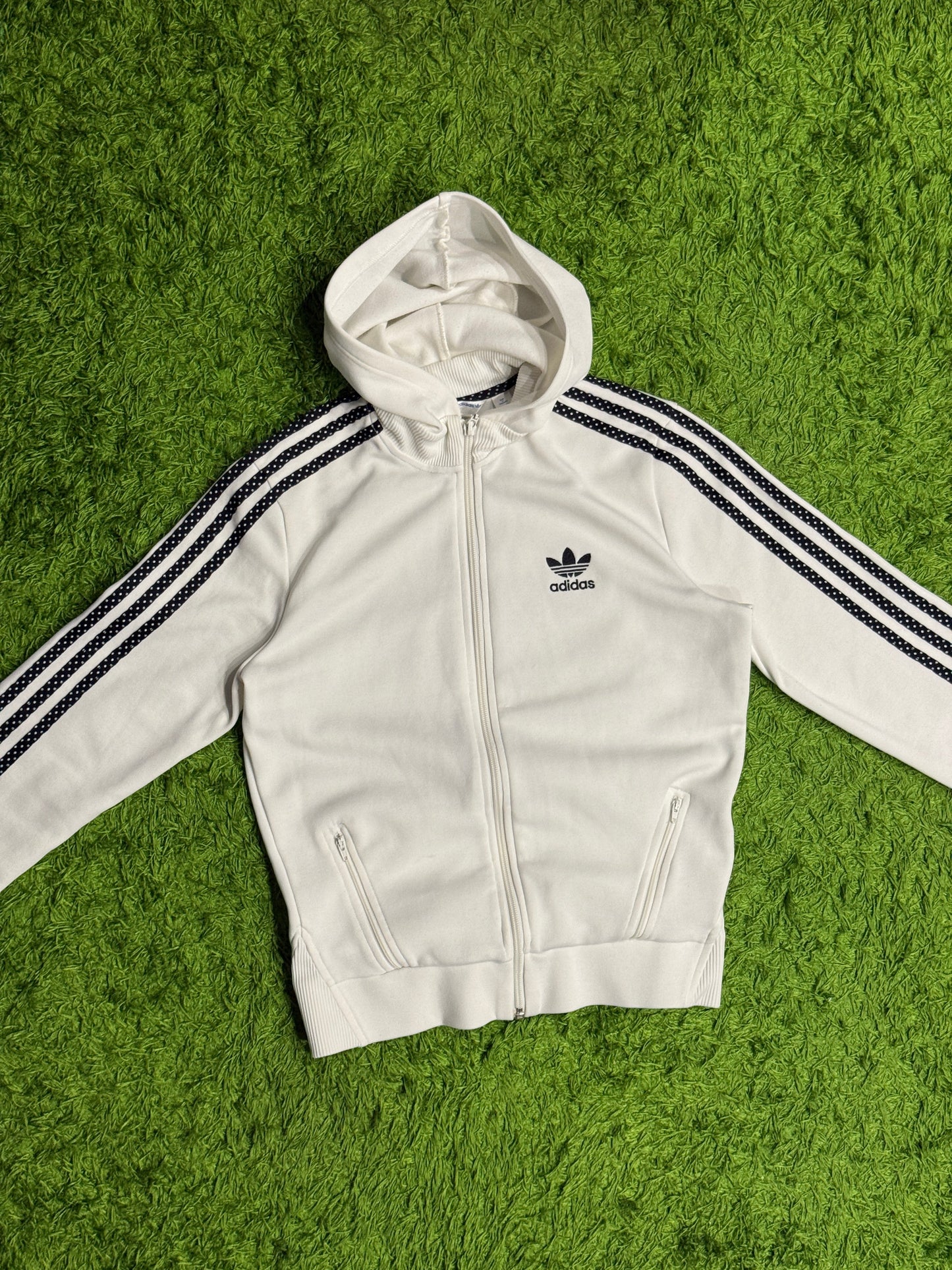 Bluza rozpinana z kapturem biała Adidas Originals Firebird