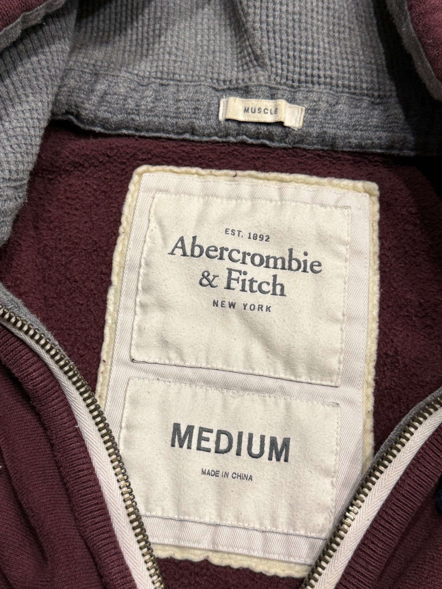 Bluza bordowa Abercrombie & Fitch y2k