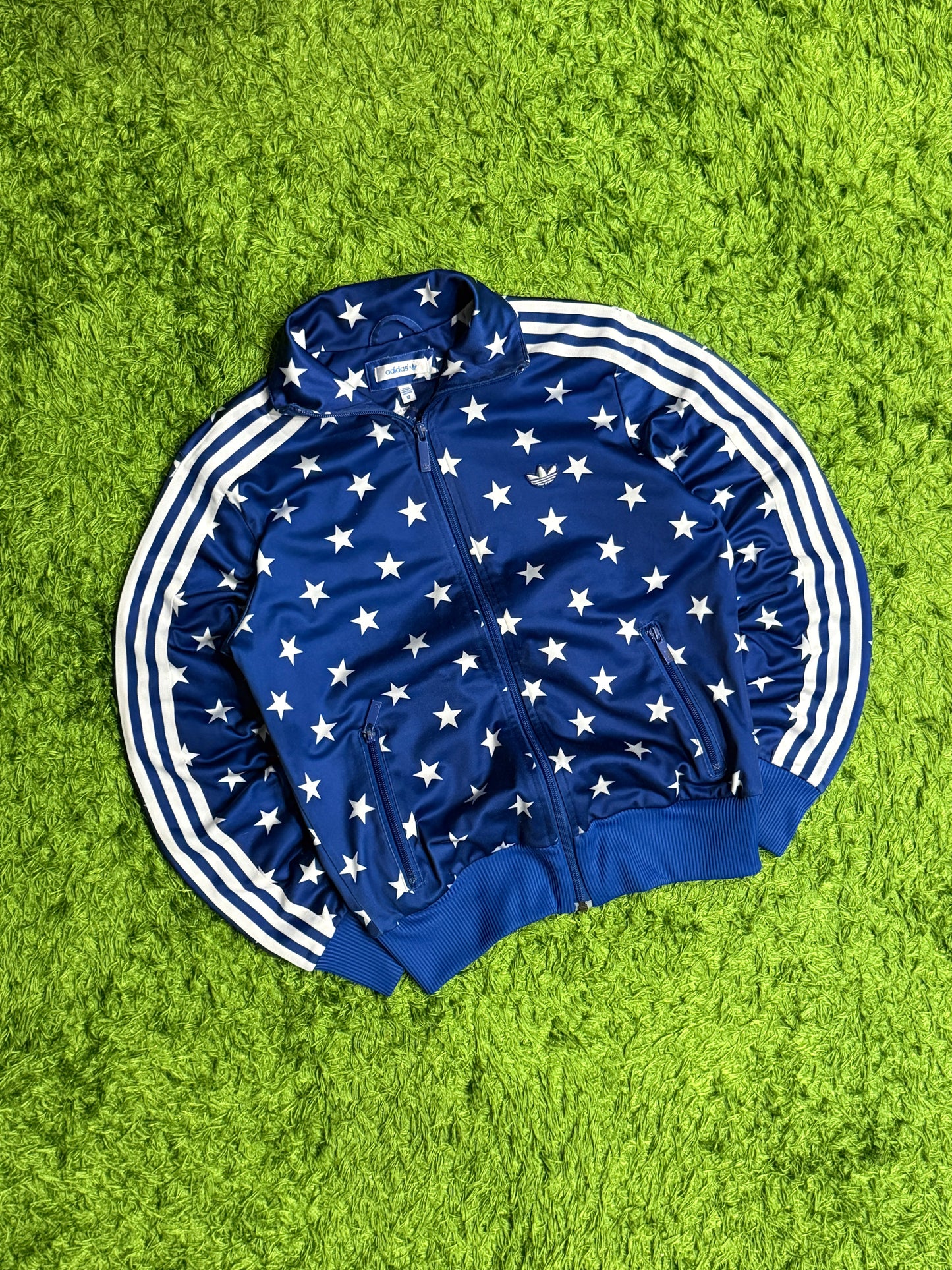 Bluza rozpinana granatowa w gwiazdki Adidas Originals Firebird