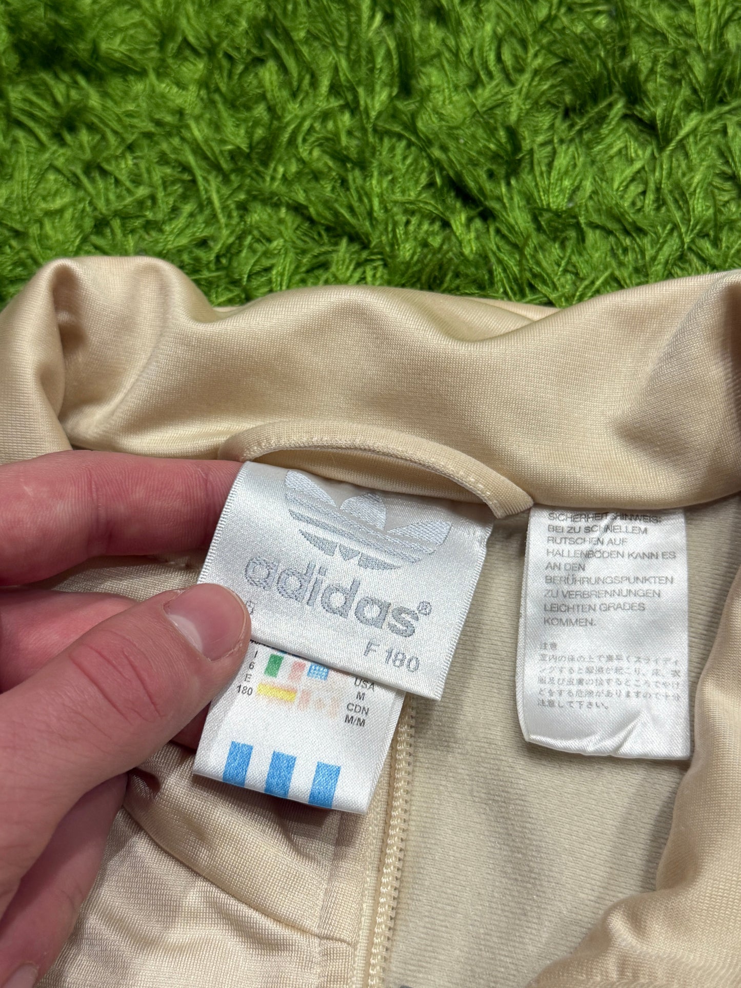 Bluza rozpinana kremowa Adidas Originals Firebird 90s