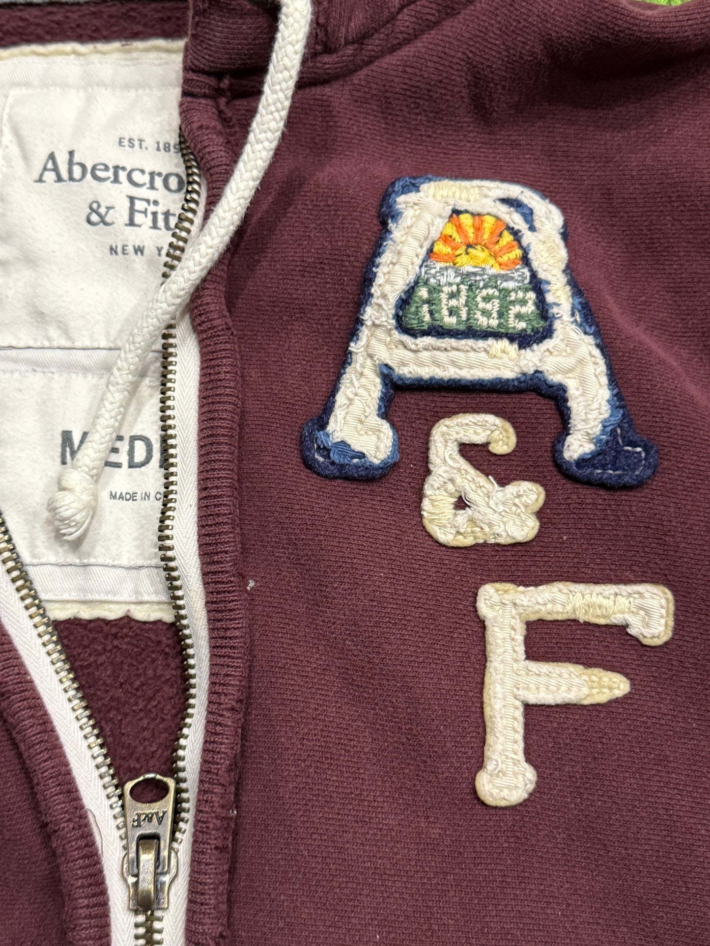 Bluza bordowa Abercrombie & Fitch y2k