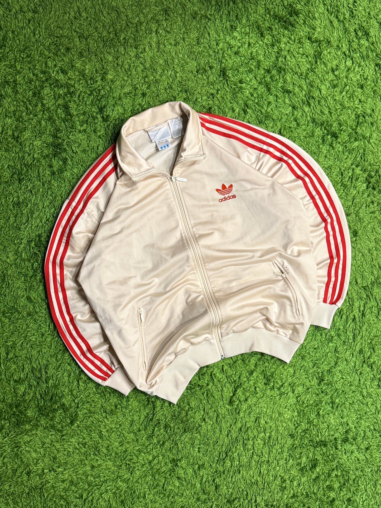 Bluza rozpinana kremowa Adidas Originals Firebird 90s