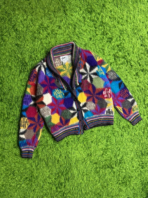 Sweter wełniany z alpaki kolorowy vintage