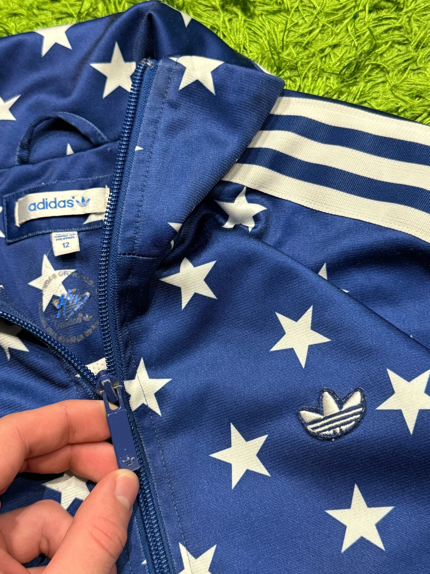 Bluza rozpinana granatowa w gwiazdki Adidas Originals Firebird