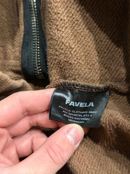 Bluza rozpinana brązowa Favela zip up hoodie y2k