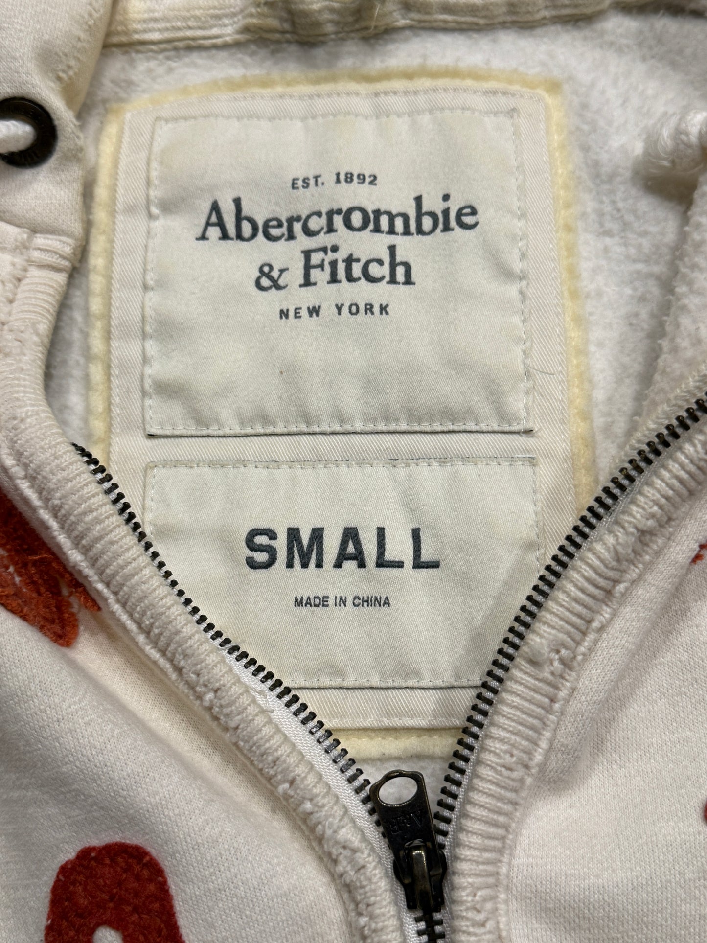 Bluza beżowa Abercrombie & Fitch y2k hoodie