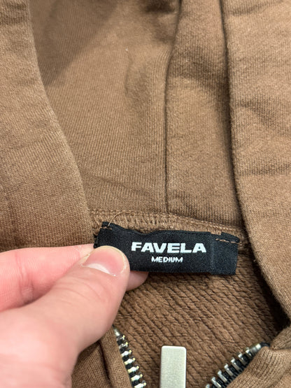 Bluza rozpinana brązowa Favela zip up hoodie y2k